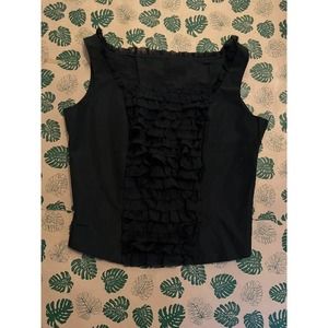 Black Sleeveless Ruffle blouse
